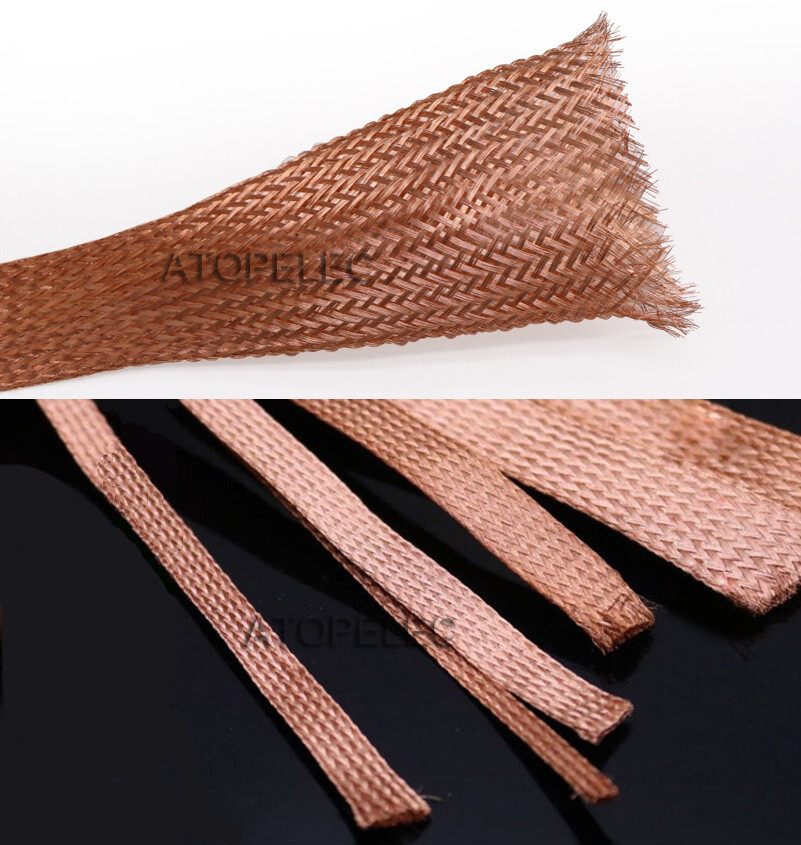 2M Shielded Copper Braided Expandable Cable Sleeve 2-40mm Wire Protector