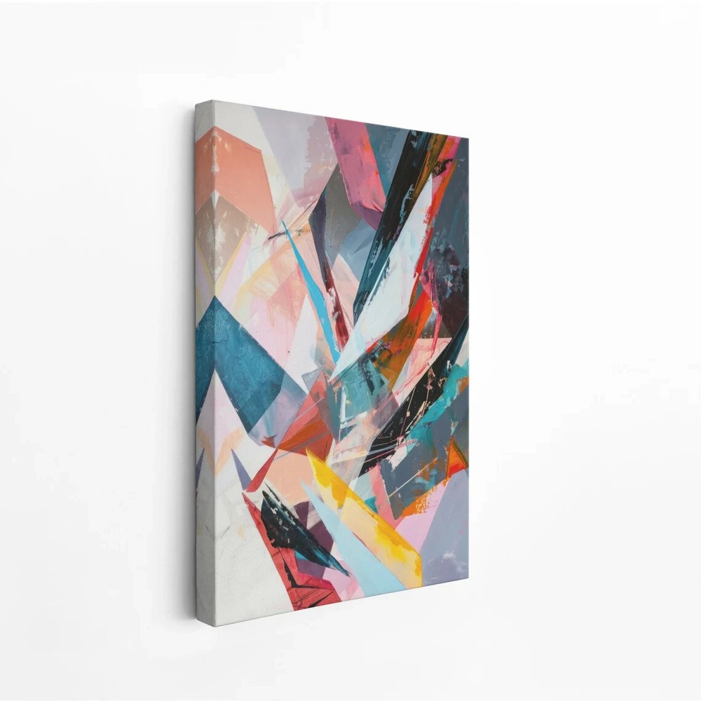 Vivid Abstract Painting Elegant Shapes Unframed Canvas Print Australian Wall Art