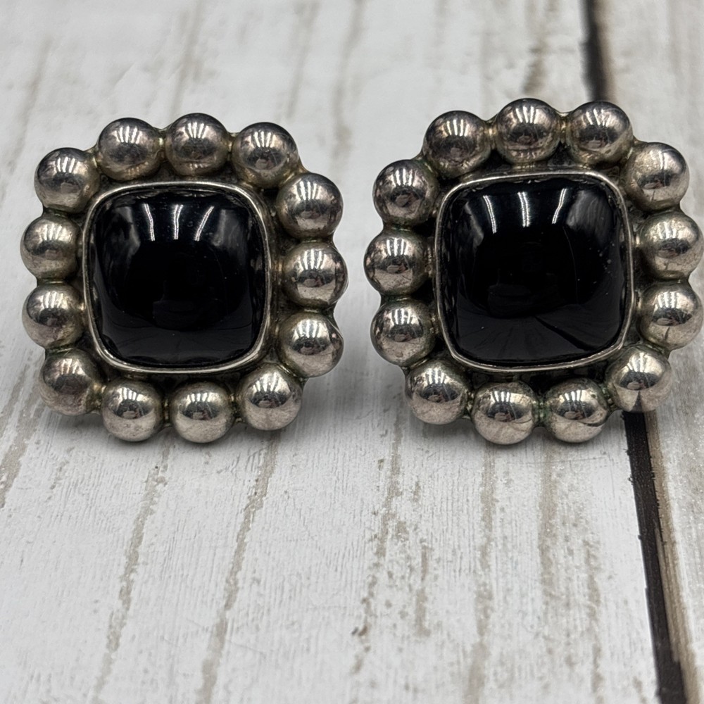 VTG TJ-15 Mexico Clip On Earrings Sterling Silver 0504-07