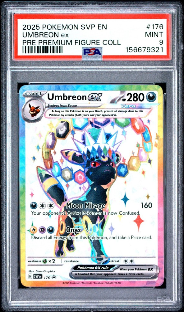 PSA 9 Umbreon ex SVP 176 Pokemon Promo Premium Figure Collection 2025