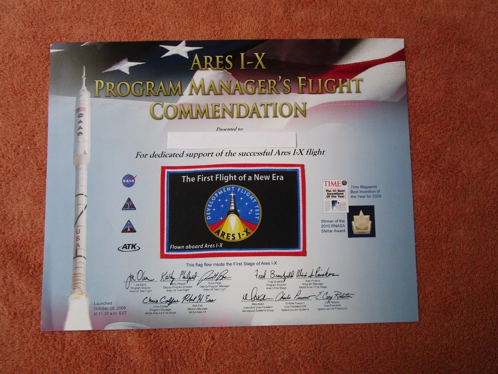 Rare NASA ARES I-X FLOWN FLAG – ONLY ONE TEST FLIGHT – CONSTELLATION