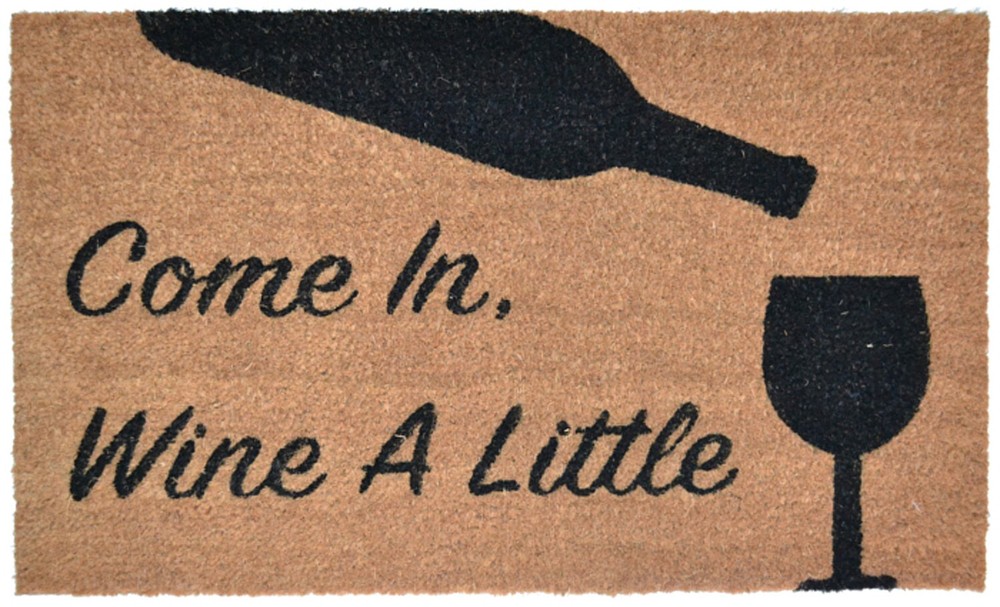 WINE TIME VINYL BACK COIR DOORMAT - 18