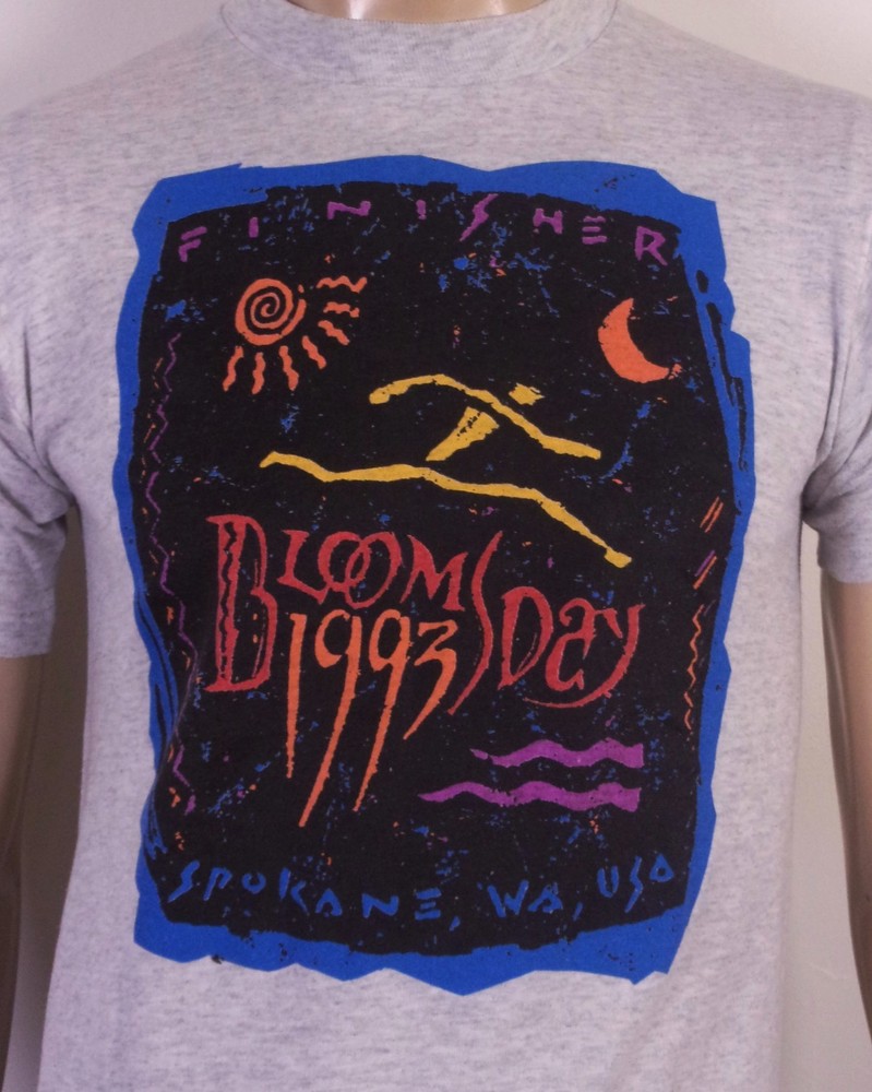 vintage 90s Nike Bloomsday 1993 T-Shirt Spokane WA Run Finisher single stitch M