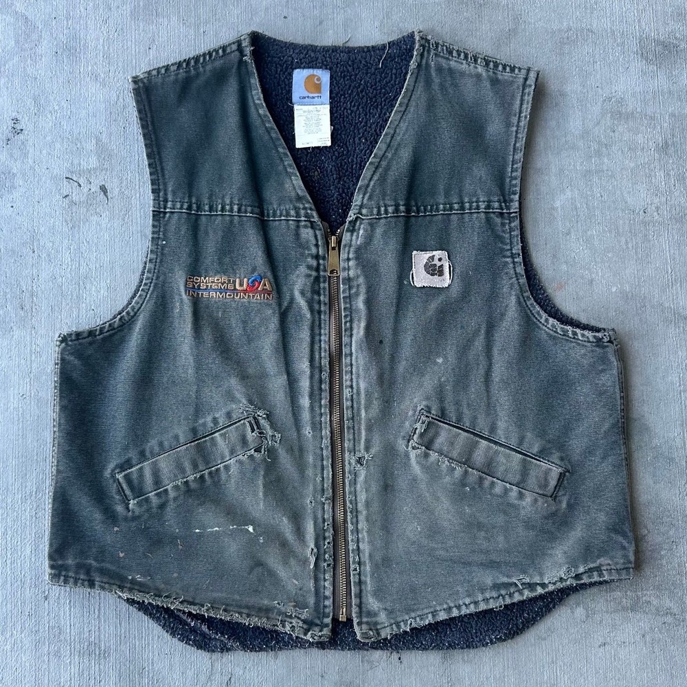 Vintage Y2K green Carhartt work wear vest
