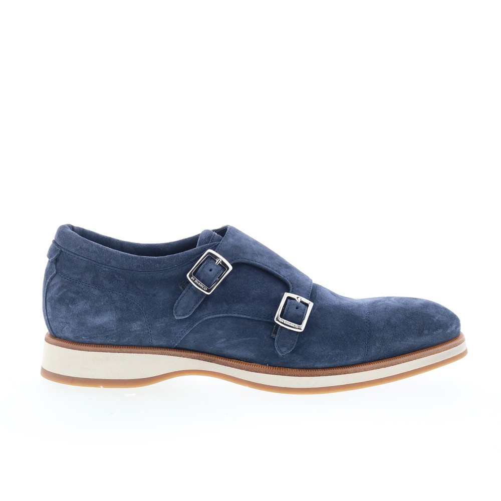 Di Bianco Asernia Mens Blue Suede Hook & Loop Loafers & Slip Ons Casual Shoes 9