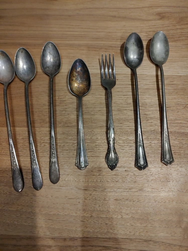 Vintage Silverplate lot iced tea dessert Spoons fork Rogers Community Puritan