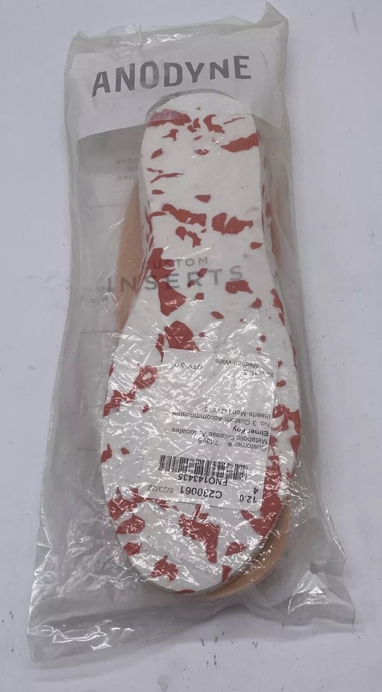 ANODYNE No. 3 Custom Accommodative Inserts Mens Size 10.5 Medium Wide NEW Sealed-image