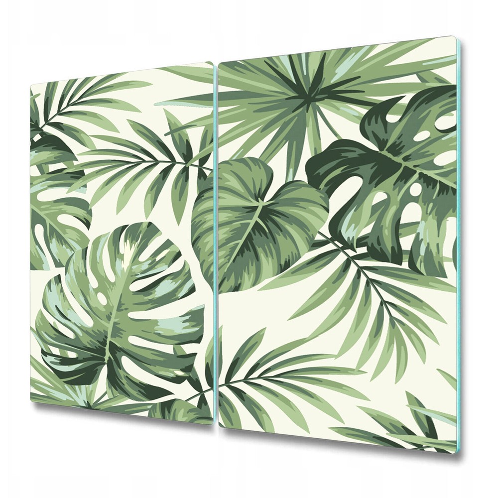 Glass Chopping Board Utensil Worktop Saver Tropical big palm exotic 2x30x52