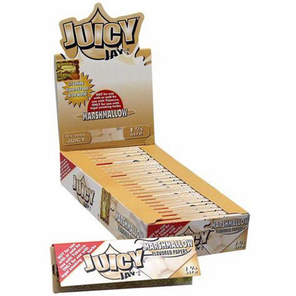 Juicy Jay’s Flavored Rolling Papers –Marshmellow – 1 1/4 -24pks per display