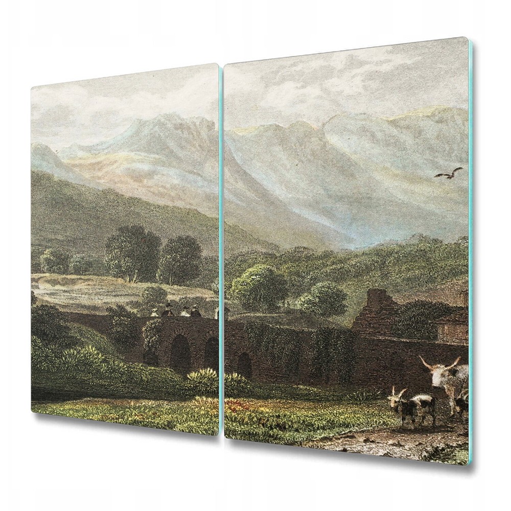 Glass Kitchen Chopping Board Old Road valley oil painting aquarelle land nature