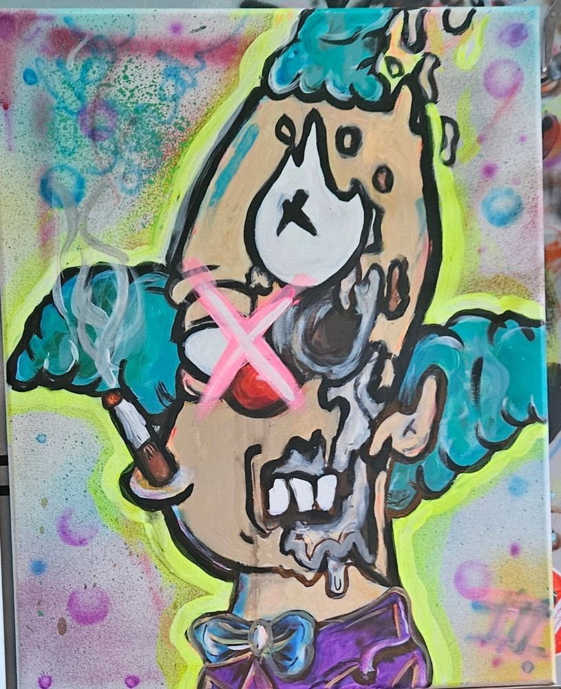 ORIGINAL Acrylic PAINTING Abstract ART EXPRESSIONIS Graffiti Pop-image