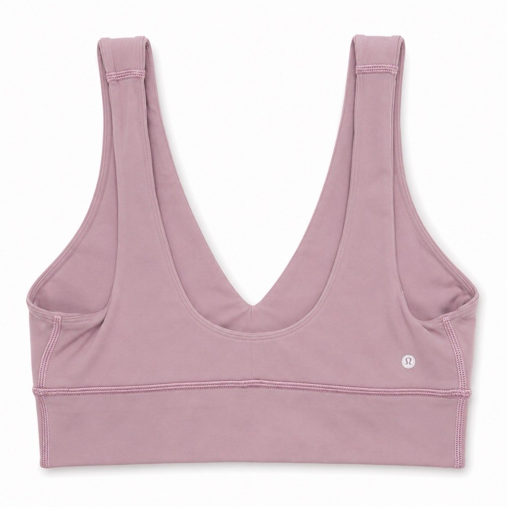 Lululemon Align V Neck Sports Bra Dusty Pink Longline Womens Size 10 Yoga