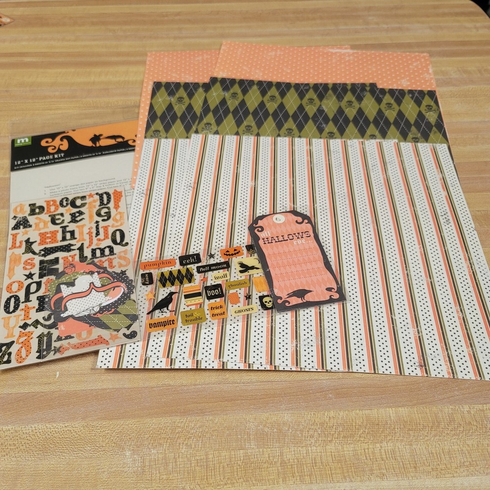 Making Memories 12x12 Spellbound Halloween Scrapbook Kit Paper Stickers Die Cuts