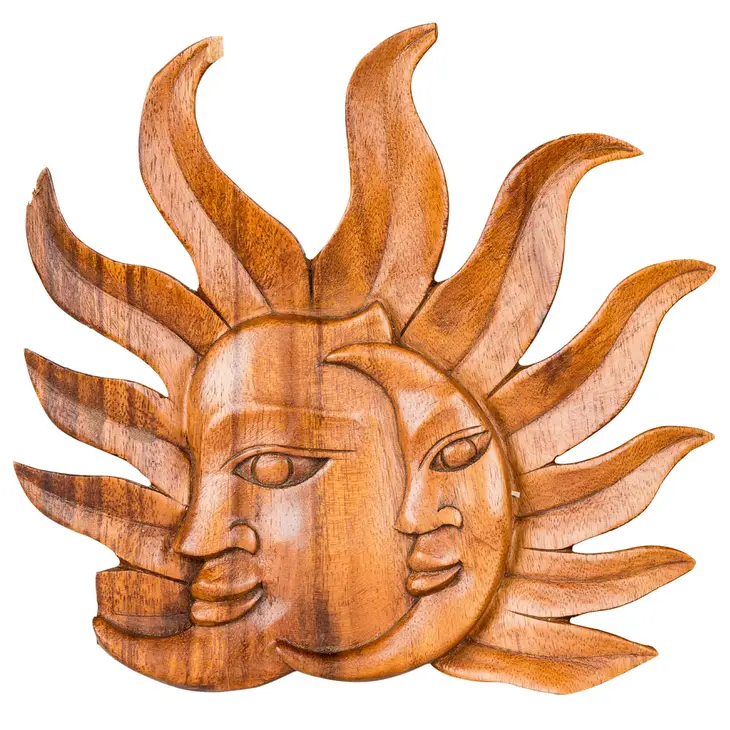 Brand New Sun & Moon Wooden Wall Plaque 8