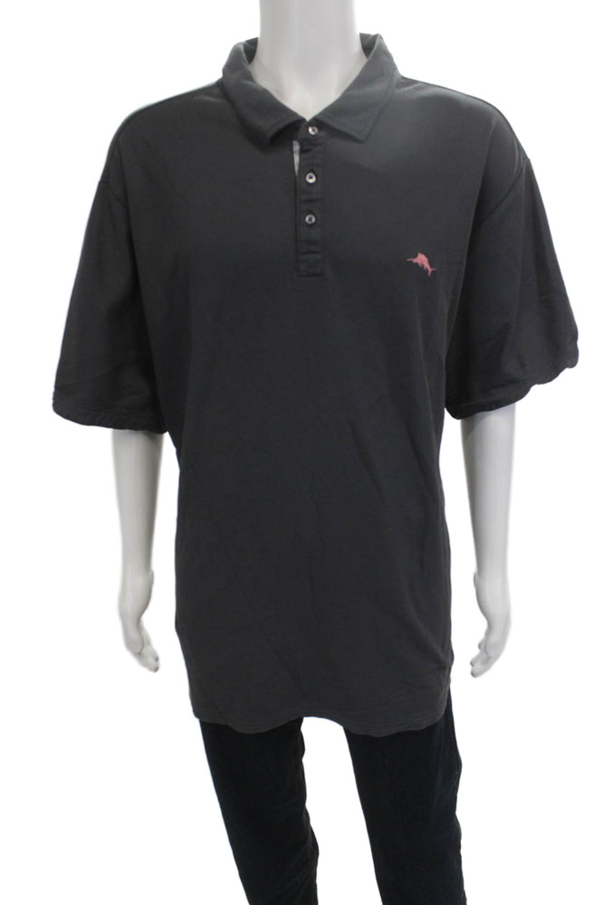 Tommy Bahama Mens Short Sleeves Rugby Shirt Grey Size Extra Extra Extra LargeFree Shipping in US $100+ Orders | $6.95 Orders Below