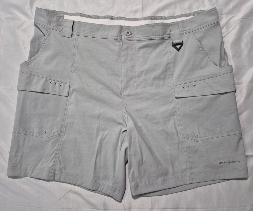 Columbia PFG Permit 111 Cargo Shorts Mens XXL 8L Gray Omni Shade 50 UPF Fishing