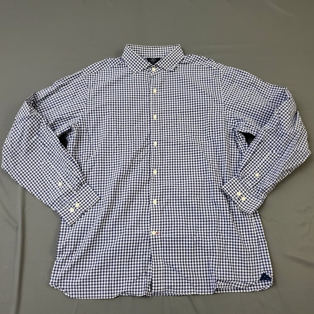 Cremieux Classics Shirt Mens XL Slim Fit Long Sleeve Button Up Check Blue
