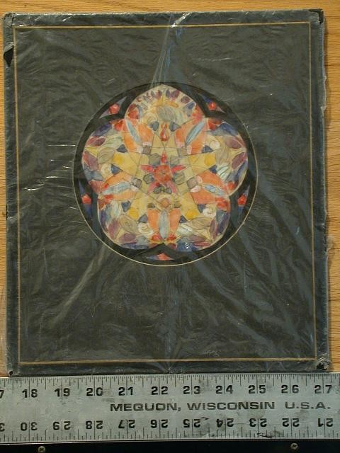 Photo:Design for stained window Rose glass drawing