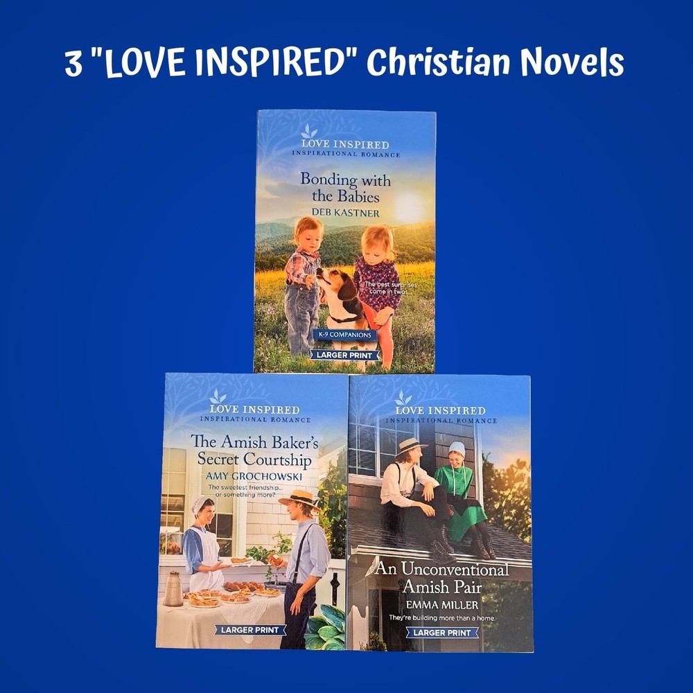 3 Christian LOVE INSPIRED Harlequin Novel Inspirational Romance Paperback Books