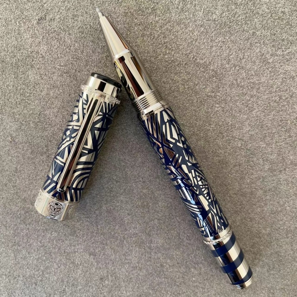 Deluxe Patron Guggenheim Series Blue - Silver Color 0.7mm Rollerball Pen