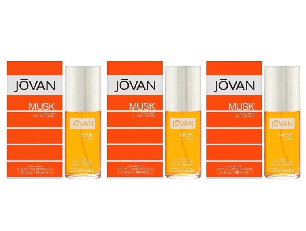 PACK OF 3 - JOVAN MUSK by Coty for Men 3.0 Oz 88 ml Cologne EDC Spray NEW IN BOX