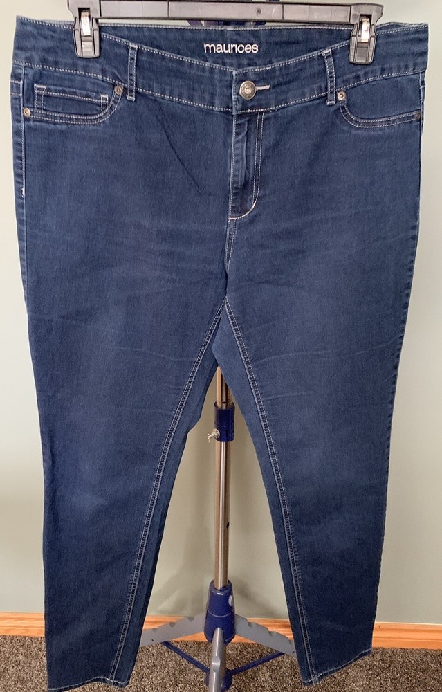 Maurice’s Womens Skinny Stretch Jeans Dark Wash 3-Pocket Sz18 Reg