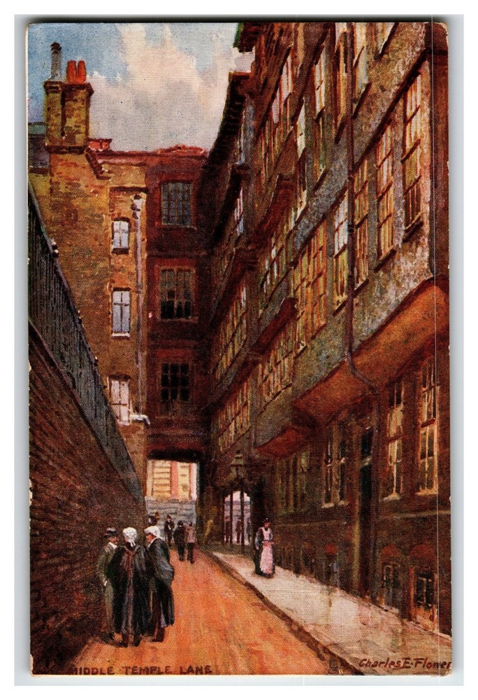 Middle Temple Lane London Raphael Tuck Inns of Court & Chancery Postcard