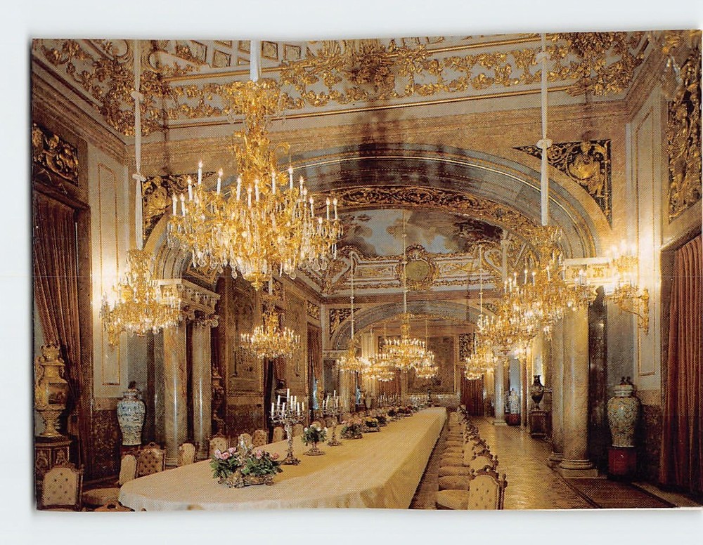 Postcard Gala dining room Palacio Real De Madrid Spain