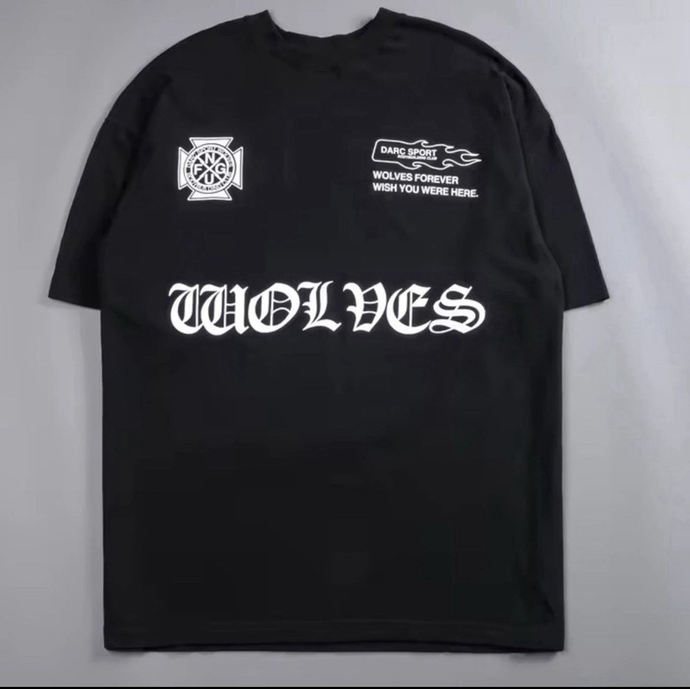 Darc Sport “FORGED” Black Raglan Wolf Graphic Tee M NWT Streetwear Premium Fit