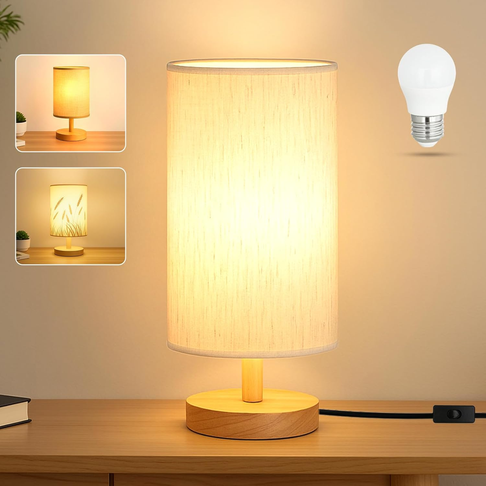 EZIYIN Desk Lamp LED Bulb Included, Small Bedside Table Lamp Plug-In - Classic