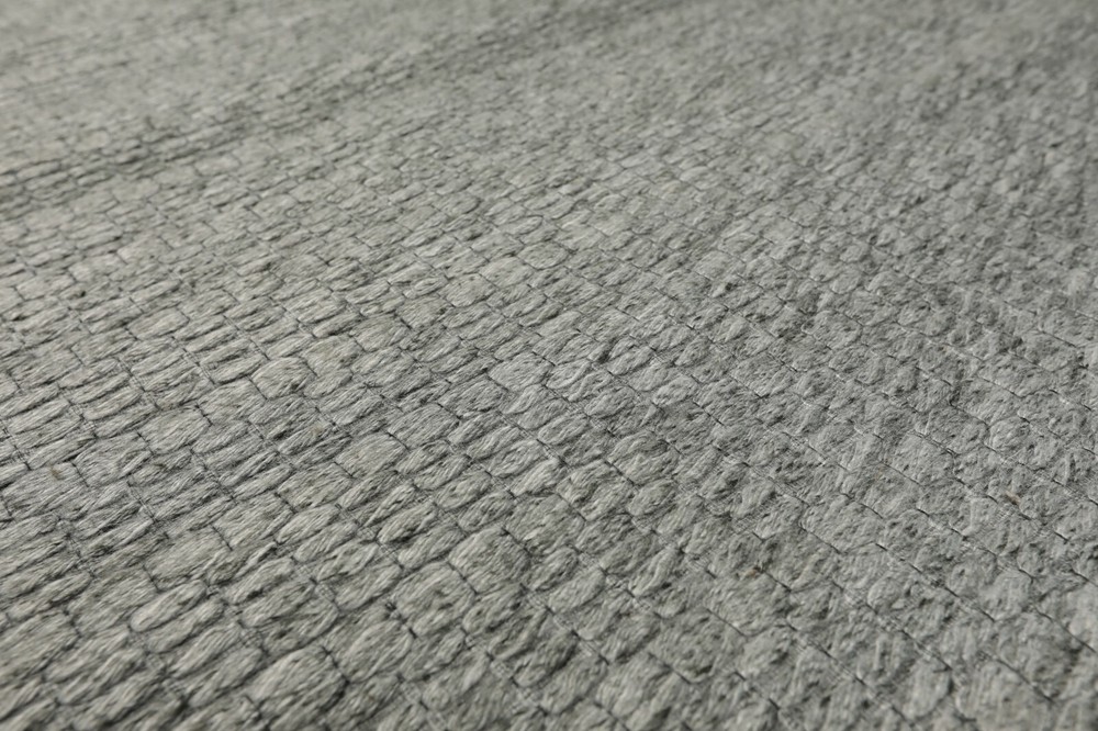 Handmade Modern 100% Wool loop Flatweave designer area rug Gray