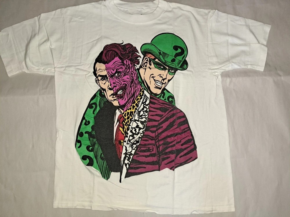 Vintage 1995 Batman Forever Riddler Jim Carrey Two Face  T-Shirt S-5XL Reprint