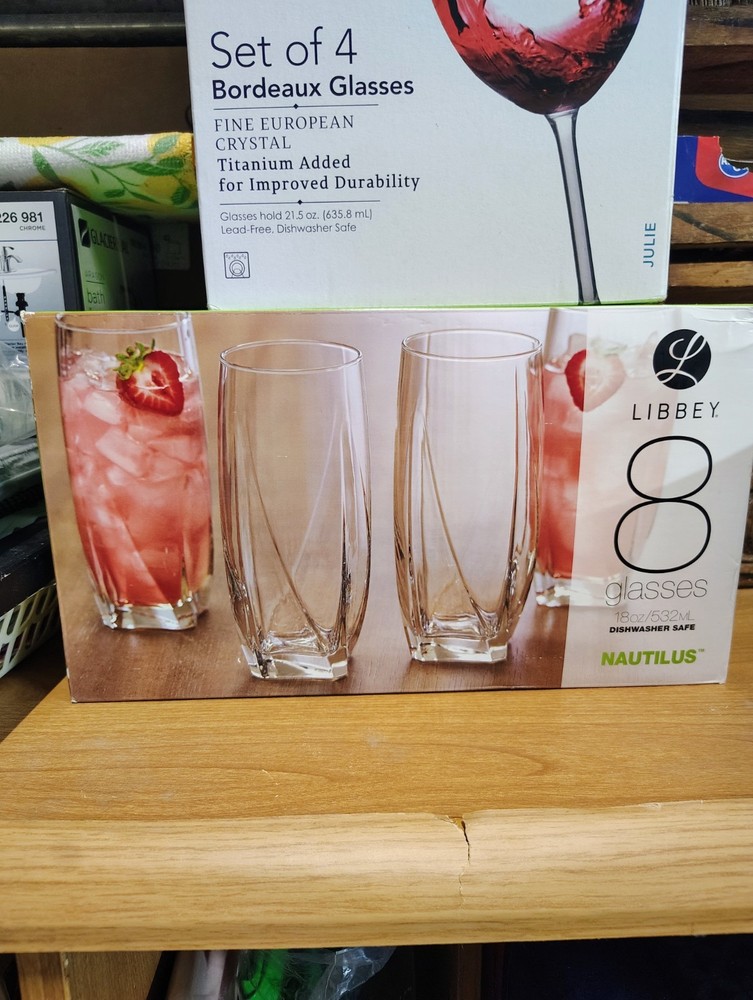 set of 8 Libbey glasses