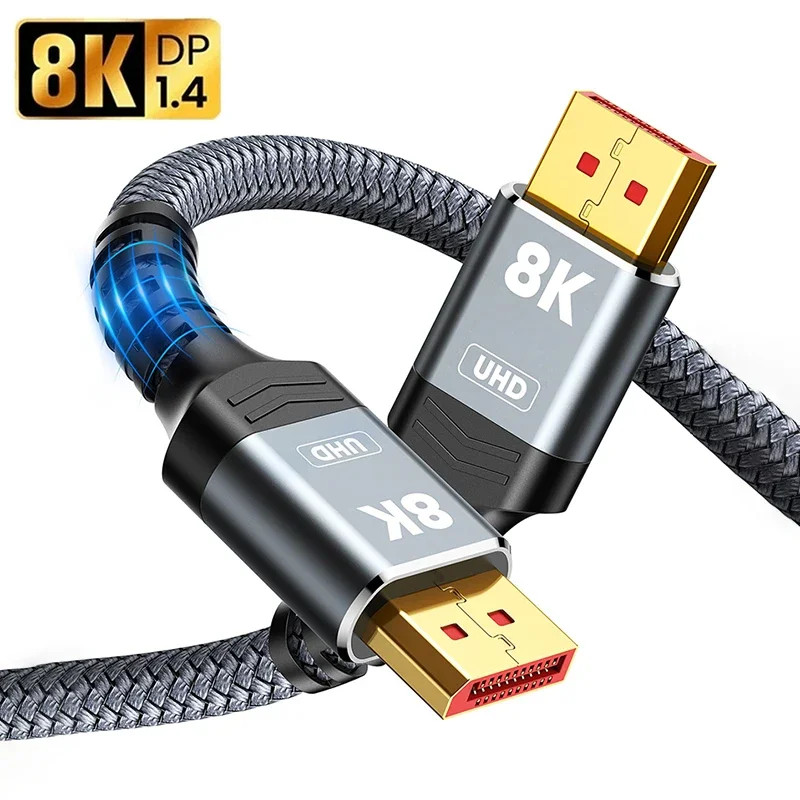 8K Displayport 1.4 Cable. DP 2.0. 165Hz. Video Audio Cable For PC Laptops TV