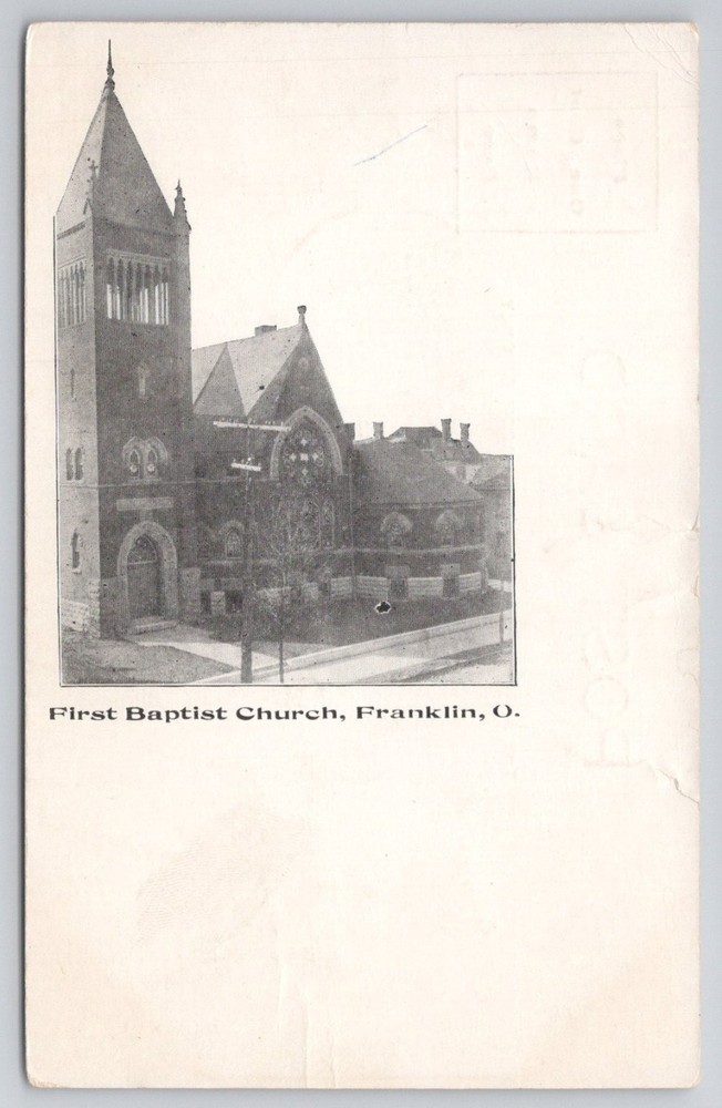 First Baptist Church Franklin Ohio Postcard 1900s