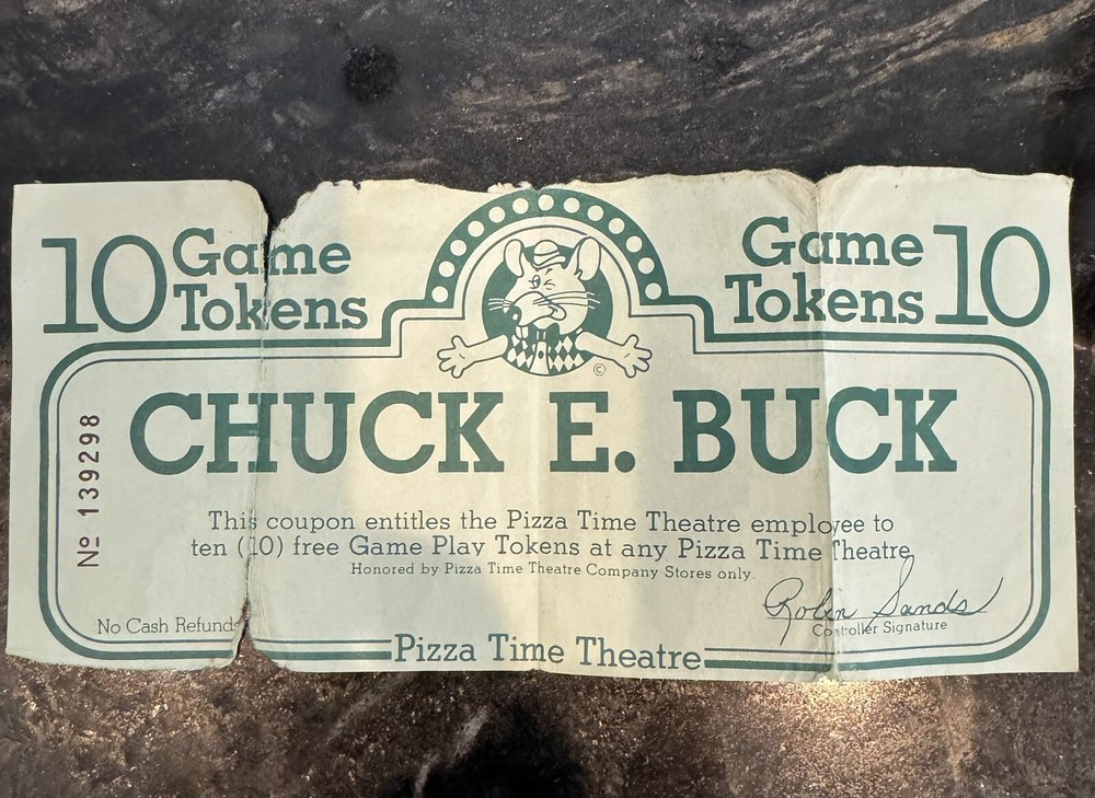 1980s Chuck E Cheese Game Token Chuck E Buck