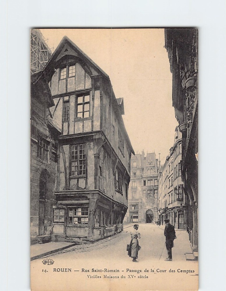 Postcard Rue Saint-Romain in Rouen France
