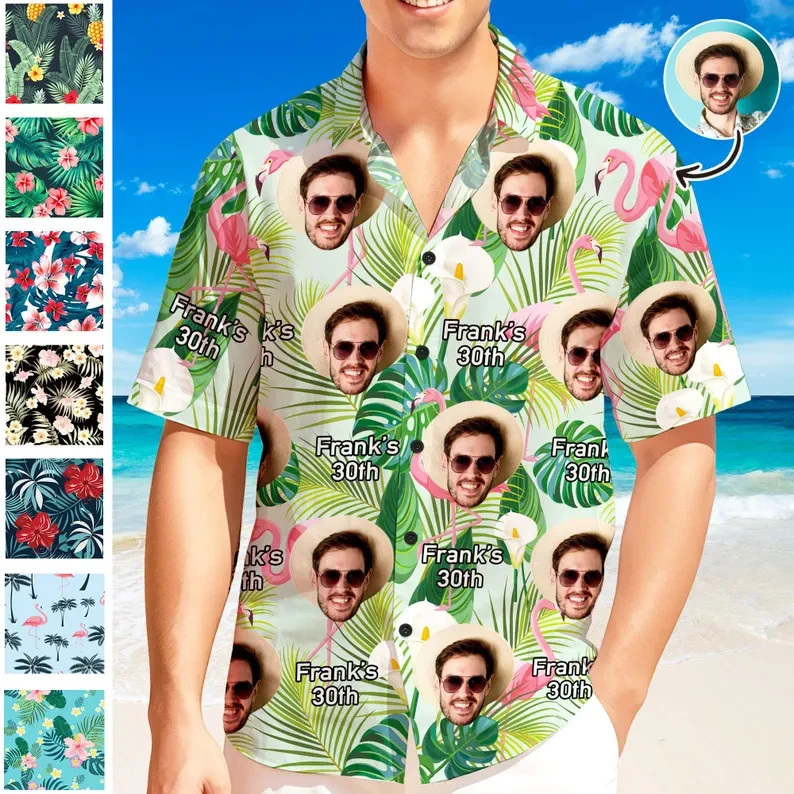 Personalized Face Hawaiian Shirt Custom Photo Funny Pet Aloha Shirt Gift