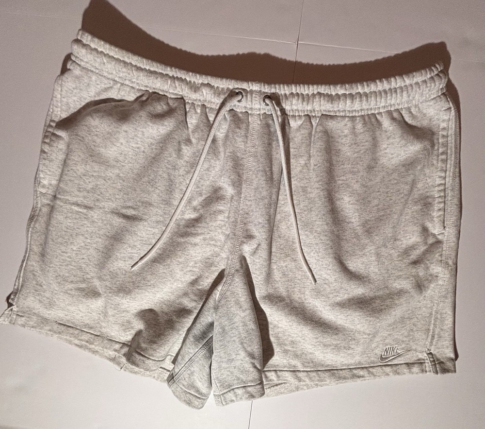 Nike Sweat Shorts Mens XL Gray Fleece Athletic Lounge Drawstring Swoosh