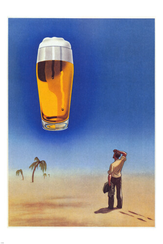 BEER vintage ad poster heinz fehling GERMANY 1962 20x30 prized top quality