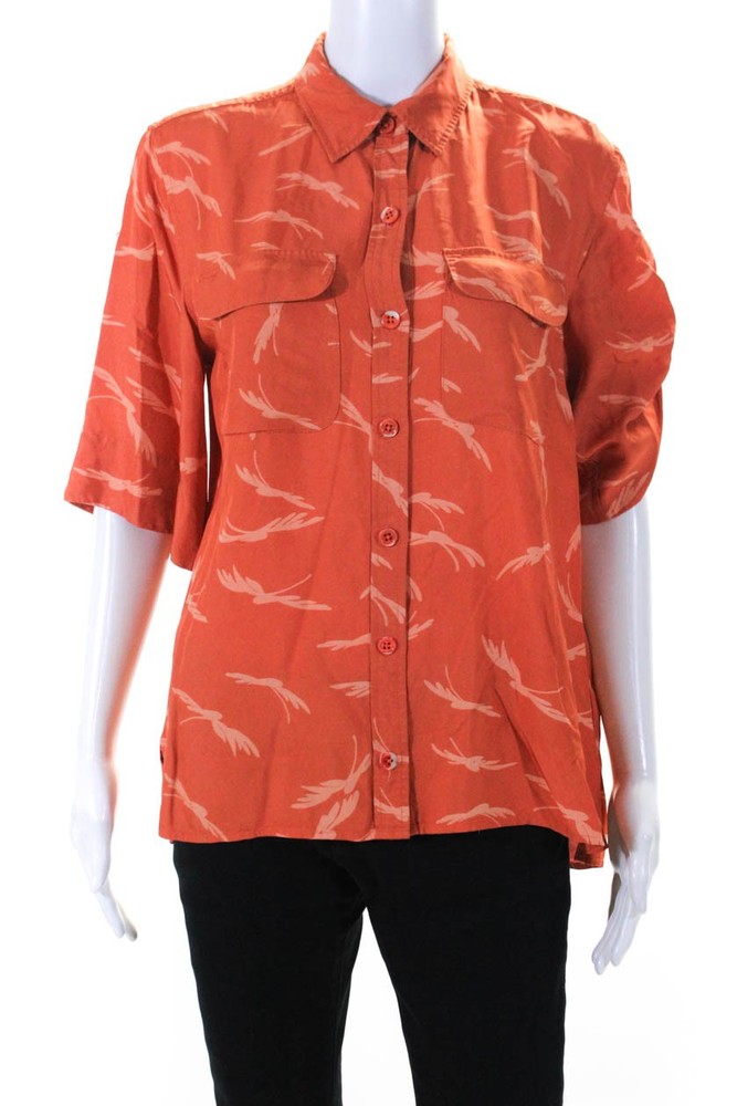 Equipment Womens Marilau Top Orange Size 14 13988328Free Shipping in US $100+ Orders | $6.95 Orders Below