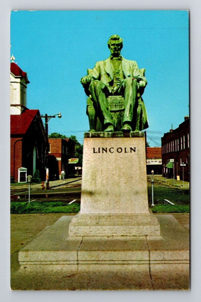 Hodgenville KY-Kentucky, Abraham Lincoln Statue, Vintage Postcard