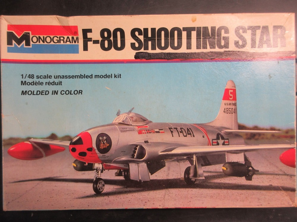 MONOGRAM 1/48 LOCKHEED F-80 SHOOTING STAR   #5404  vintage 1977