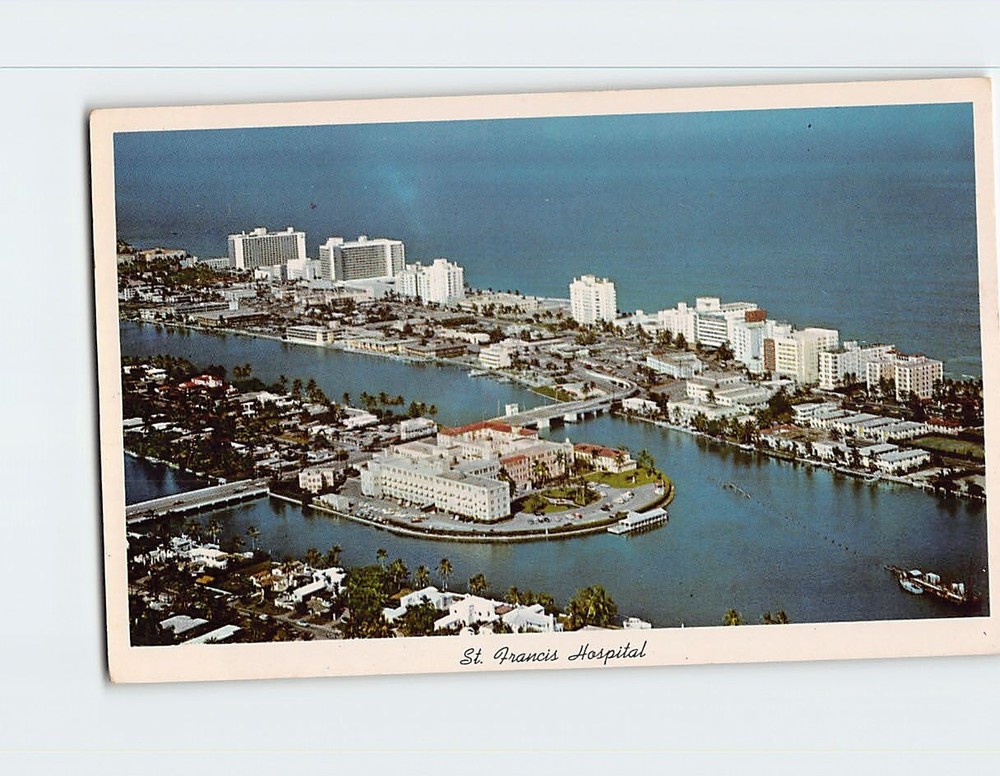 Postcard St. Francis Hospital Deauville & Carillon Hotels Miami Beach Florida