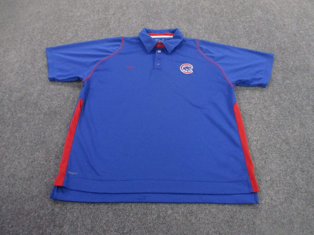 Chicago Cubs Shirt Mens XL Blue Nike Baseball MLB Polo Golf Sport Logo Adult