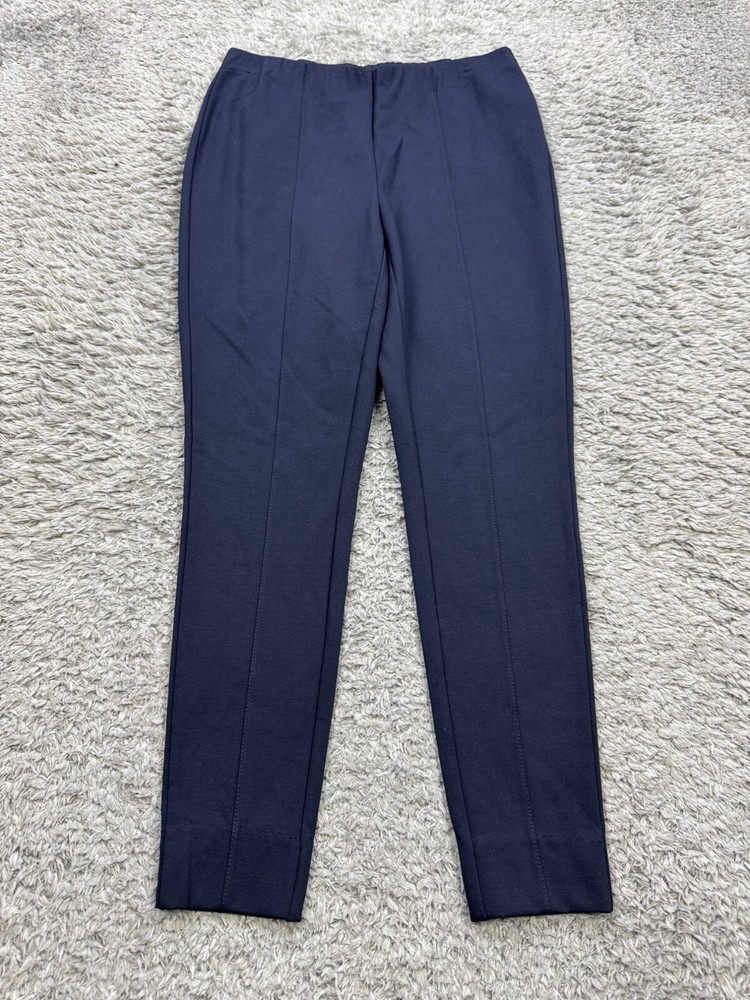 J Jill Pants Women PS Small Navy Blue Pleated Pull On High Rise Ponte Leggings