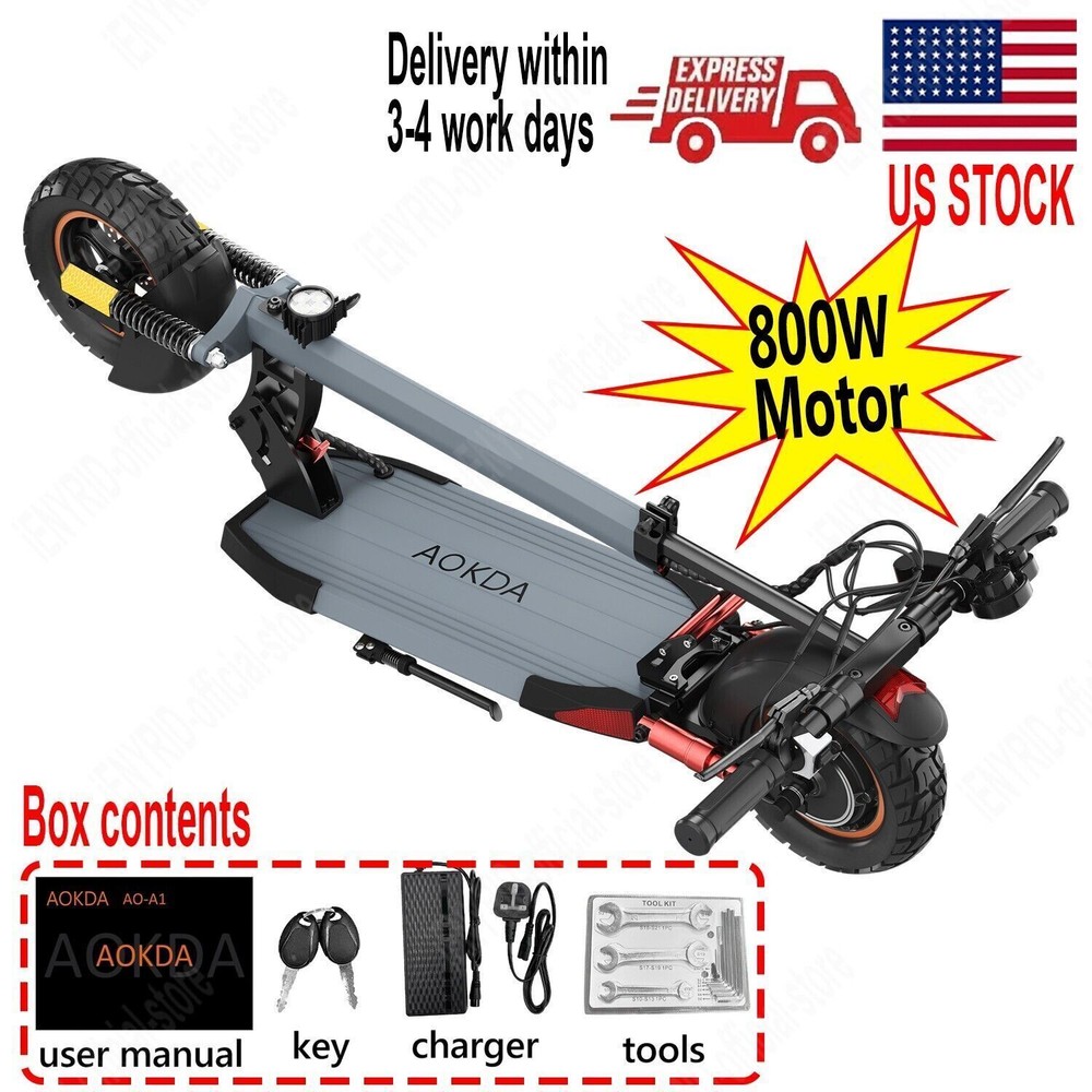 Adult Electric Scooter 800W 28mph High Speed 10''Folding City scooter Waterproof