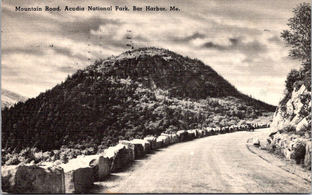 Vintage Postcard Mountain Road Acadia National Park Bar Harbor Maine-image