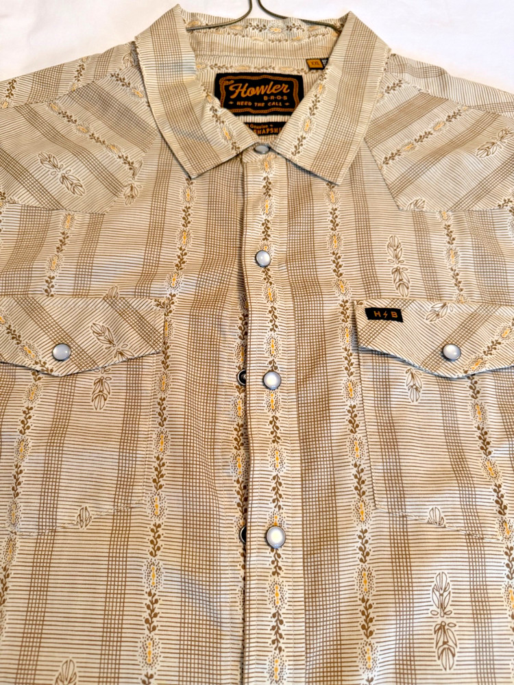 HOWLER BROTHERS Western Hibiscus Snap Shirt Size XXL