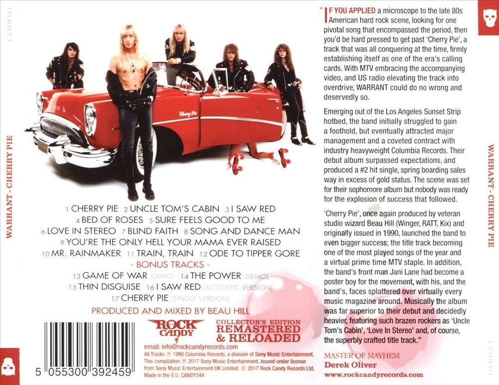 Warrant Cherry Pie [Bonus Tracks] New Cd
